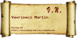 Vavrinecz Martin névjegykártya