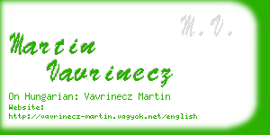 martin vavrinecz business card